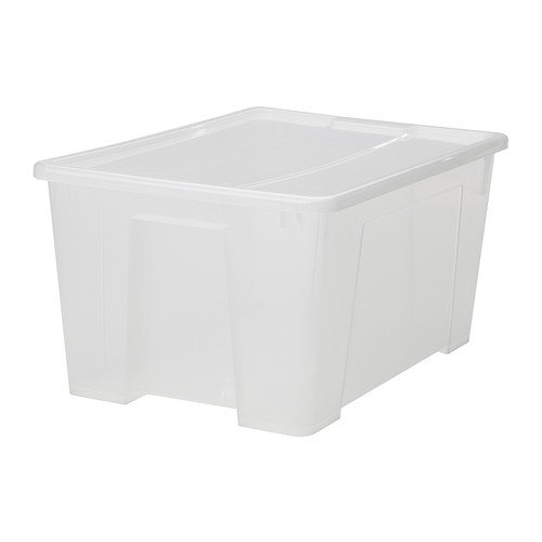 Amazon | IKEA(イケア) SAMLA ふた付きボックス 透明 | Ikea